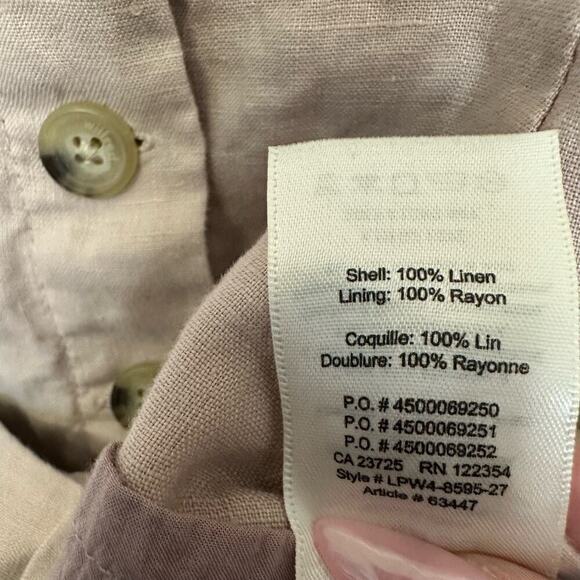 Aritzia Wilfred Ducharme Linen Mini Dress Women's 2 Tan Button Front Lightweight - Picture 6 of 9